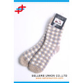 cheap price cozy warm check pattern ankle socks custom logo